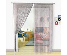 Rideau de perles HSYLYM décoration d’intérieur, Polyester, gris, 90x200cm