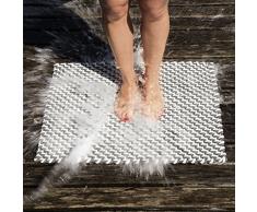 Piscine Paillasson Tapis de bain Tapis D'Extérieur 92 x 72 cm – Noir/Stone