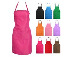 Tablier de cuisine avec poches pour femme ou jeune fille, pour cuisine, restaurant, travail, barbecue, jardinage, bricolage - Nykkola