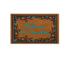 Shinewe Paillasson dentrée Welcome to Paradise Tapis de Porte Humoristique 45,7 x 76,2 cm Dessus en Tissu Non tissé avec Dos en Caoutchouc antidérapant