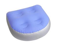 Coussin de spa gonflable pour baignoire - Accessoires de spa - Doux - Tapis de massage - Pour adultes et enfants - Bleu