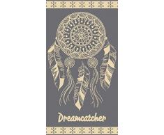 textil Tarrago FAC19 Serviette de Plage Fouta Hamman Flat 90 x 170 cm 100% Coton égyptien Dreamcatcher Attrape-rêves Gris