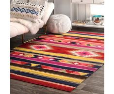 NuLOOM Ladonna Tapis Kilim Tribal en polypropylène Multicolore 122 x 183 cm
