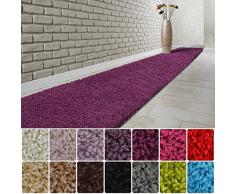 casa pura Tapis de Couloir Tapis Shaggy | Tapis Poil Long | Fabriqué en Allemagne | Accueil, Tapis de Passage | Tailles et Couleurs au Choix | Barcelona, 66x100cm - Violet