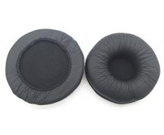 Coussin de coussin doreiller rond en cuir de remplacement de 70mm pour Sennheiser HD25 PC150 PC151 PC155 ON-EAR casque (avec filet)
