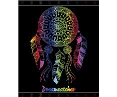 Textil Tarrago Serviette de plage 100 % coton égyptien motif attrape-rêves, Multicolore, 190 x 140 cm