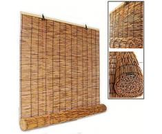 RENQIAN Rideaux en Bambou-Stores en Bois en Plein Air Décoration De Fête De Pique-Nique Rouleau en Bambou Store-Fenêtre Naturelle Store pour Terrasses Patios-135 X 175 Cm (53,1 Pouces X 68,9 Pouces)