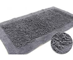 Party Tapis en coton lavable pour salle de bain, 50 x 80 cm, 60 x 110 cm, antidérapant, simple et pratique, plusieurs couleurs, lavable en machine à 30 °C 60x110cm gris