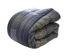 Bleu Câlin Couette Couvre Lit Imprimée, Microfibre, Encre/Gris, 220x240 cm