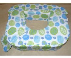 BabyWild Coussin dallaitement américain, motif feuilles, couleur vert/bleu