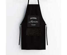 Tablier de cuisine noir Personnalisable - Classique