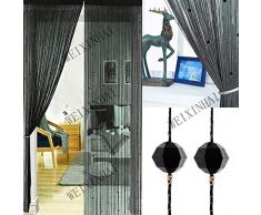 Rideau De Porte Coloré Perles Brillantes - 100 X 200 Cm Rideau à Cordes Rideau De Fils Pour Porte/FenêTre Anti-Insectes, Ideau De Moustiquaire, Divise-PièCe, Mariage De NoëL