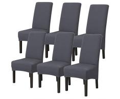 NIBESSER 6PCS Housse de Chaise de Salle à Manger Universelle Extensible Microfiber Lavable Housses de Chaises pour Mariage Hôtel