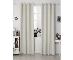 WOLTU VH5878cm,1 pièce Rideaux occultant à oeillets pour fenêtre, Thermique isolant, 135x225cm, diverses couleurs aux 3 formats à séléctionner, Crème