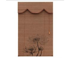 WENZHE Store Enrouleur de fenêtre en Bambou avec Impression rétro Chinoise, 3 Couleurs, Taille Personnalisable 85x200cm C
