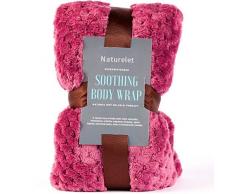 Naturelet Coussin Bouillotte - Aux Graines de Blé et Fleurs de Lavande - Sac Chaud (Micro Ondes) ou Froid (Congélateur) - Douleur Articulations, Muscles, Menstruations, Cou, Dos - Violet - 50x12 cm