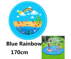 jianji Tapis Darrosage Deau de 170 Cm pour Les Enfants Coussin Deau de Pulvérisation Gonflable Arroseur à Jet Deau Jouets Aquatiques Dextérieur Jouets Aquatiques Dextérieur pour Enfants