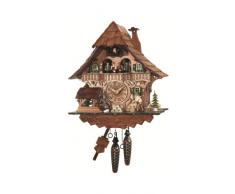 Engstler Pendule à Coucou à Quartz Maison de la Forêt-Noire avec bûcheron et Roue de Moulin Mobile, avec Musique en 496 QMT