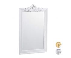 Relaxdays 10025535_49 baroque, Miroir rectangulaire à accrocher, design antique, couloir, salle de bain, Blanc, Polypropylène, 64 x 39,5 x 2 cm