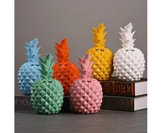 LovePlz Imitation Ananas Tirelire Pot Déconomie Résine Artisanat Bureau Ornement Décor Unique Design Famille Accessoires Bleu