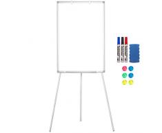 Tableau blanc magnétique effaçable | Chevalet de conférence | Réglable en hauteur & usage flexible, 60 x 90 cm
