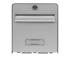 BURG-WÄCHTER, Boîte aux Lettres Normalisée en Acier Galvanisé Avec Porte à Ouverture Totale, Stop-Courrier (Porte bloquée à 120°), 2 Portes, FAVOR, Gris