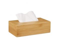 Relaxdays Boîte à mouchoirs Bambou, HLP: 8,5 x 27,5 x 15,5 cm, Distributeur de cosmétiques et lingettes, Naturelle, 1