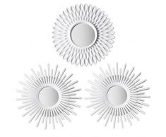 BONNYCO Miroir Murale 3 Pièces Miroir Rond pour Decoration Murale dans Maison, Salon et Chambre | Miroir Soleil Accrocher au Mur Original Cadeau Femme et Maman | Miroir Blanc pour Décoration