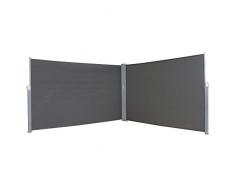 LARS360 Store Latéral Retractable Polyester Paravent Extérieur Rétractable pour Jardin, Balcon, Terrasse (160 x 600 cm, Noir)