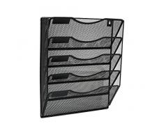 EasyPAG Porte-revues mural 5 poches Noir