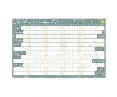Boxclever Press calendrier mural 2019/2020. Calendrier pour lannée scolaire 2019/2020. Format paysage, linéaire, en anglais. Planning annuel d’août 2019 à juillet 2020. Non laminé