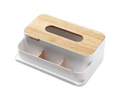 Supports de boîte à Mouchoir Rectangulaire, Boîte à mouchoirs avec Compartiments, Boîte de Rangement Multi-Fonctions pour la Salle de Bains, la Cuisine et Le Bureau