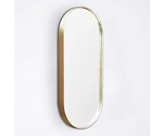 ENO Studio Miroir Design Le Miroir CRUZIANA Oval, h 55 x l 25 x p 3.5 cm Couleur Laiton en Miroir et Acier laitonné Désigné
