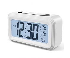 Annsky Réveil Digital Alarme Horloge Numérique 2018 Version électronique à Piles numérique Alarm Clock LCD avec Snooze, rétro-éclairage, lumière de Nuit, température, Affichage de la Date