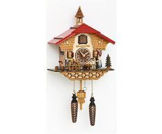 Trenkle Pendule à Coucou à Quartz Maison de la Forêt-Noire avec Buveur de bière et Roue du Moulin Mobile, avec Musique TU 4215 QM