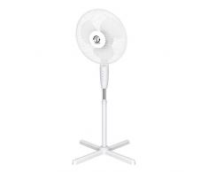 fam famgizmo Ventilateur sur Pied Turbo Silence Extrême 40 cm Oscillation 3 Vitesses 45W Economie Energie Hauteur Réglable Ventilation Blanc