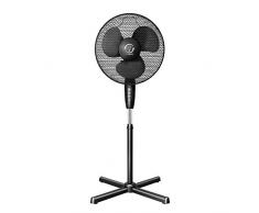 fam famgizmo Ventilateur sur Pied, Diamètre 40cm, 3 Vitesses, Oscillant à 120°, Hauteur Réglable (108cm-120cm), 45W, Silencieux, Economie Energie, Noir