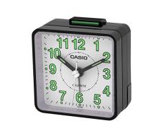 Casio TQ-140-7EF Réveil Quartz Analogique Alarme, Blanc/Vert