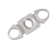 Vicloon Coupe Cigare Cigarette de Poche Double Guillotine en Acier Inox, Argent