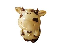 WXK Stockage de pièce de Monnaie de Tirelire en céramique, boîte dargent Cadeaux de Vache pour des Amis denfants, également Ornements pour des décorations de pièce,L16.5x10.5x19cm