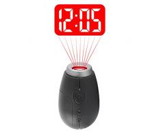 Yangyme Réveil avec Projection Portative, Digital de lhorloge de Projection LED avec Lampe de Poche y Keychain pour Le projecteur de Plafond de Mur de Chambres à Coucher de Voyage Camping