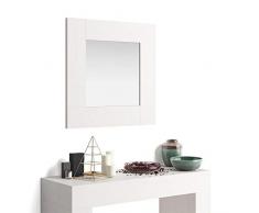 Mobili Fiver, Miroir Mural carré Evolution, Frêne Blanc, Mélaminé/Verre, Made in Italy
