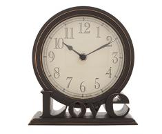 Atmosphera Pendule à Poser Love - Diam. 21 cm. - Noir