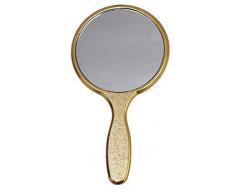 Garden Of Arts-Miroir de coiffeur à main avec grande poignée, doré