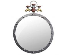 WYNZYYX Miroirs Suspendus De Conception Industrielle De Robinet Deau De Salle De Bains En Fonte Rétro De Mur En Métal Antique De Miroir For Des Entrées, Toilettes, Salles De Séjour, Miroir Décoratif