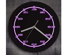 WZYDGZ Horloge Murale Décorative De Code Binaire avec Rétro-Éclairage Math Numbers Equation Enseignants LED Cadeaux Éducatifs