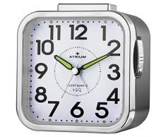 Atrium Atrium Réveil analogique à quartz sans tic-tac Grand nombres Noir A530-7