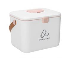 Dreamy Life Boîte de Médecine en Plastique Boîte à Pharmacie avec 2 Couches Boîte de Premiers Soins Portable Boîte de Rangement pour Médicaments, 3 Couleurs en Option