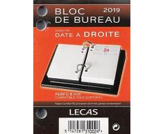 LECAS - 1 Bloc Ephémérides de Bureau Date à Droite - Année 2019-8,5 x 11,5 cm