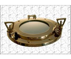 Moritz Miroir en forme de hublot rond en laiton style ancien 30 cm